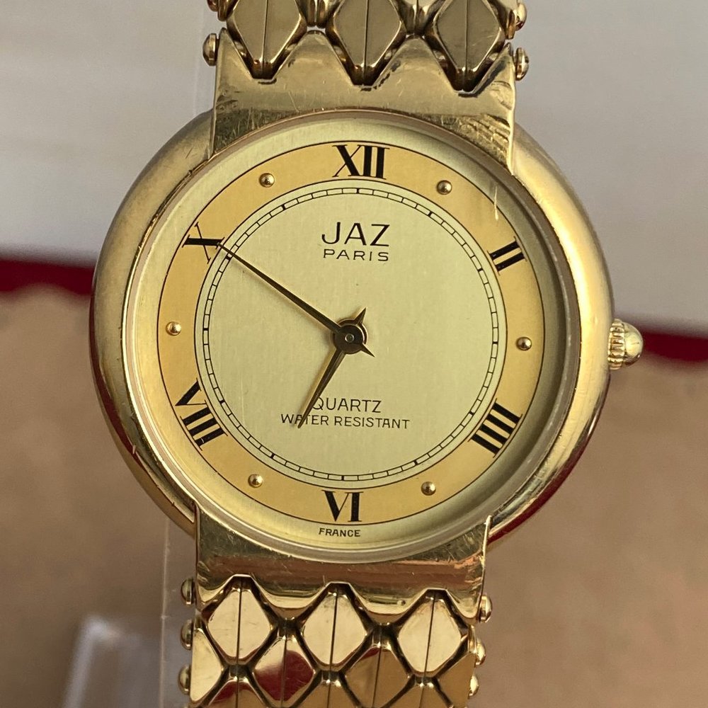Vintage Jaz Paris French Designer Gold Watch